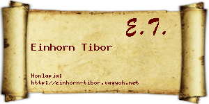 Einhorn Tibor névjegykártya